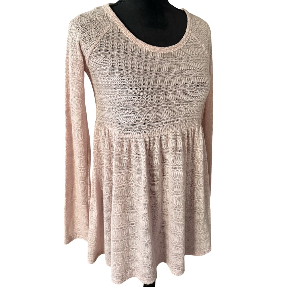 American Eagle Soft Knit Babydoll Tunic Top Blush Pink Small - Picture 4 of 7